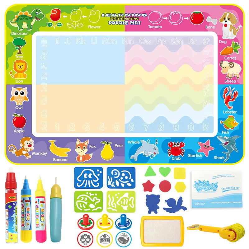 Magic Water Drawing Mat Coloring Doodle Mat with Magic Pens Montessori Toys Painting Board Educational Toys for Kids