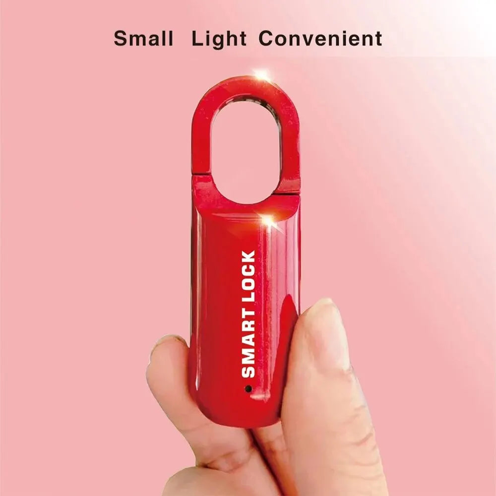 Mini Fingerprint Padlock USB Keyless Luggage Lock Electronic Lock Smart Biometric Fingerprint Door Lock Quick Unlock for Travel