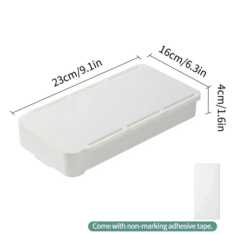 Self-Adhesive Hidden Storage Box Desk Storage Drawer Plastic Table Storage Holder Simple Sundries Cosmetics Stationery Organizer