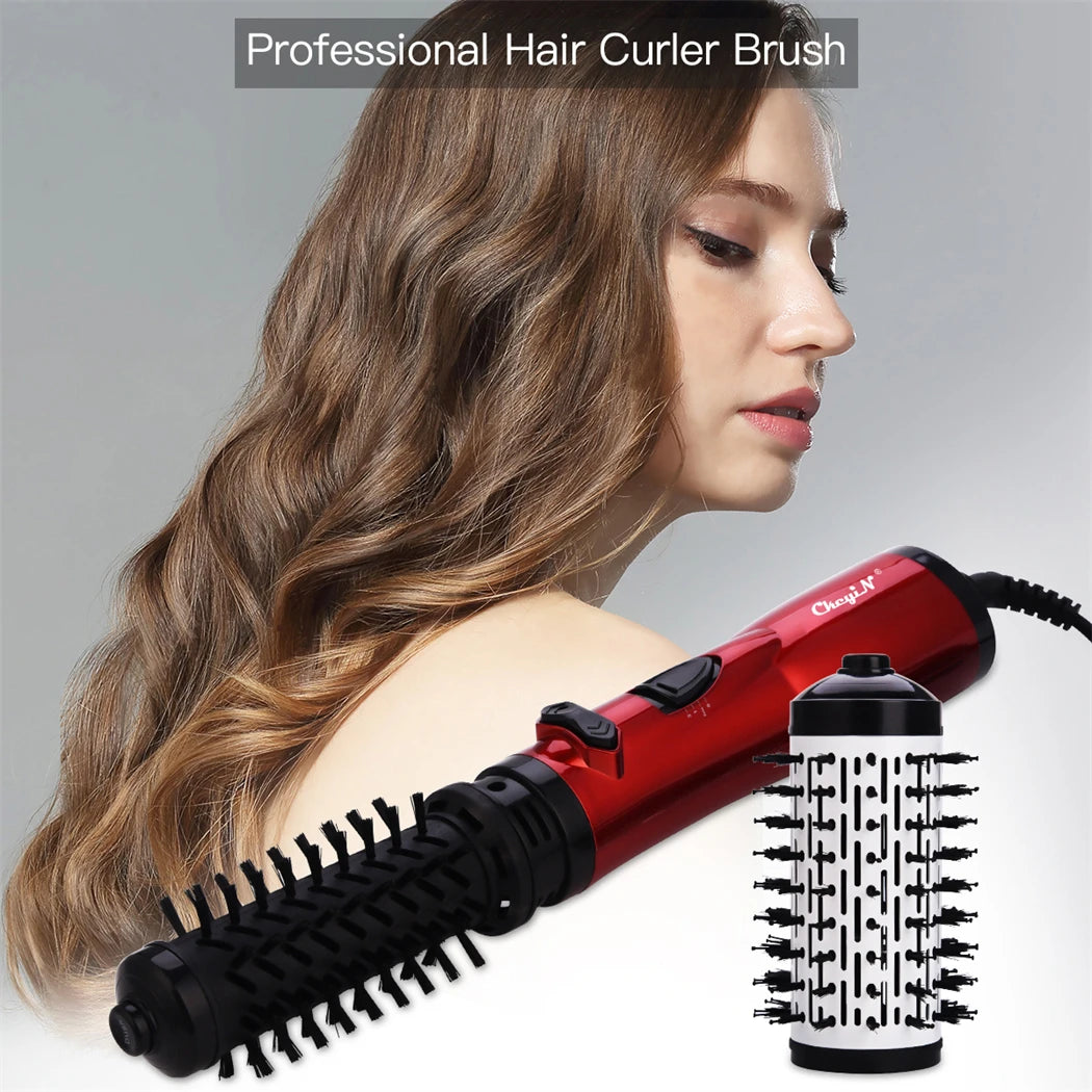 Hair Dryer Brush 2 in 1 Hot Air Spin Brush Curling Straightening Styling Auto-Rotating Ionic round Blow Dryer Volumizer