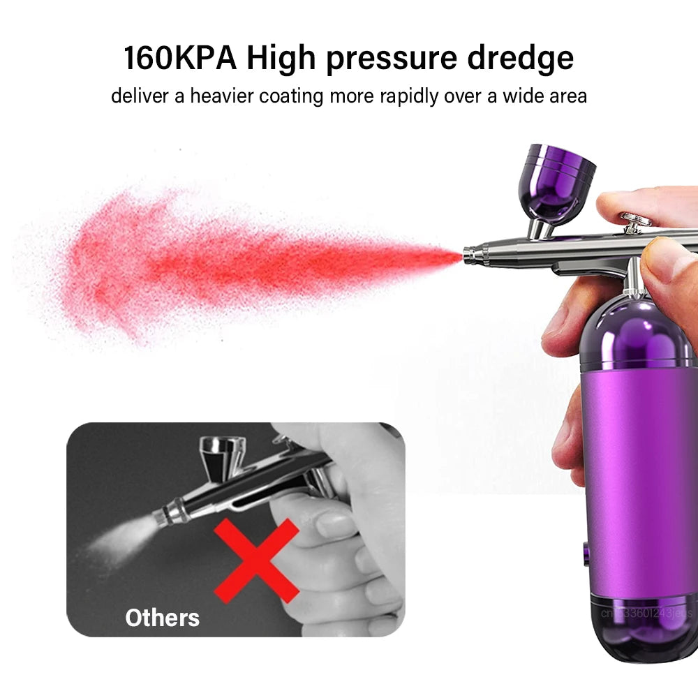 Airbrush Nail with Compressor Portable Air Brush for Nails Art Paint Cake Crafts Portable Nails Spray Airbrush Compressor Kit