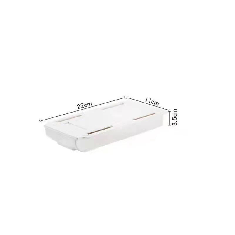 Self-Adhesive Hidden Storage Box Desk Storage Drawer Plastic Table Storage Holder Simple Sundries Cosmetics Stationery Organizer