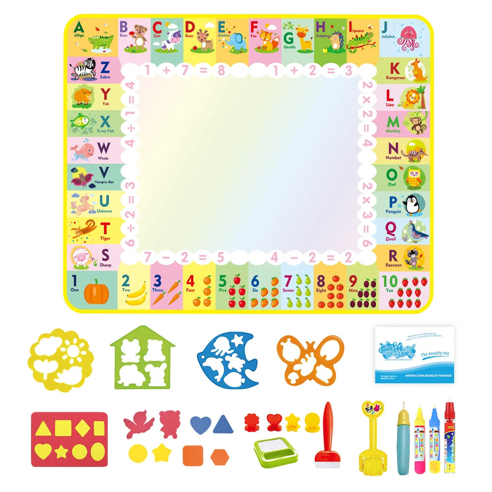 Magic Water Drawing Mat Coloring Doodle Mat with Magic Pens Montessori Toys Painting Board Educational Toys for Kids