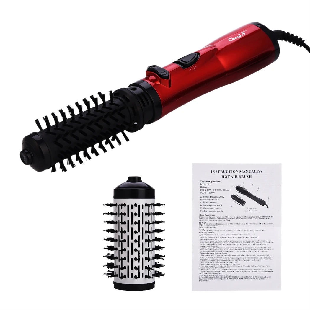 Hair Dryer Brush 2 in 1 Hot Air Spin Brush Curling Straightening Styling Auto-Rotating Ionic round Blow Dryer Volumizer