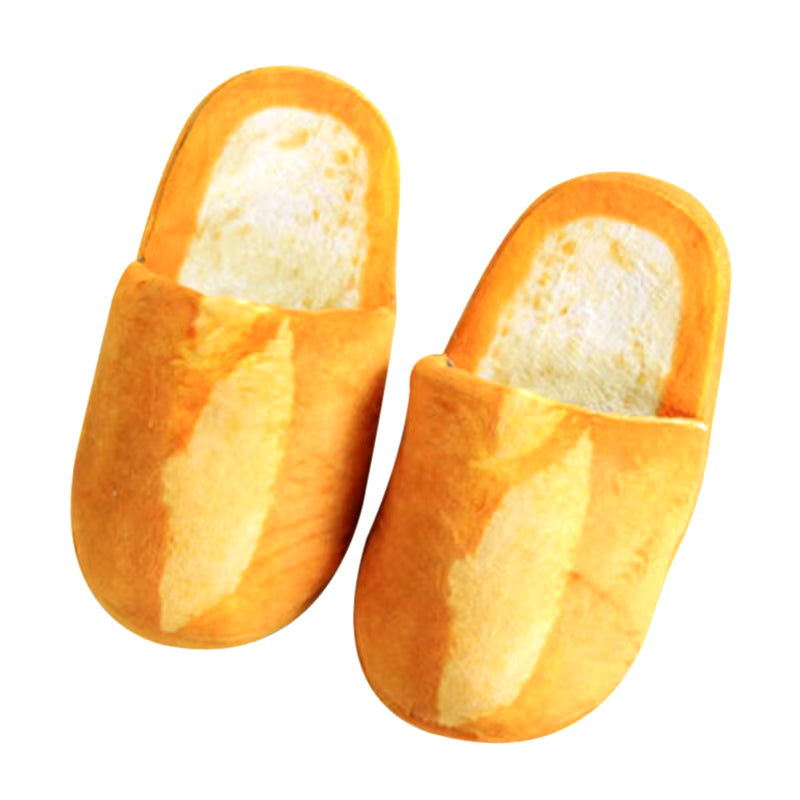 Simulation Bread Cotton Slippers Winter Home Soft Bottom Non-Slip Plush Warm Cotton Slippers