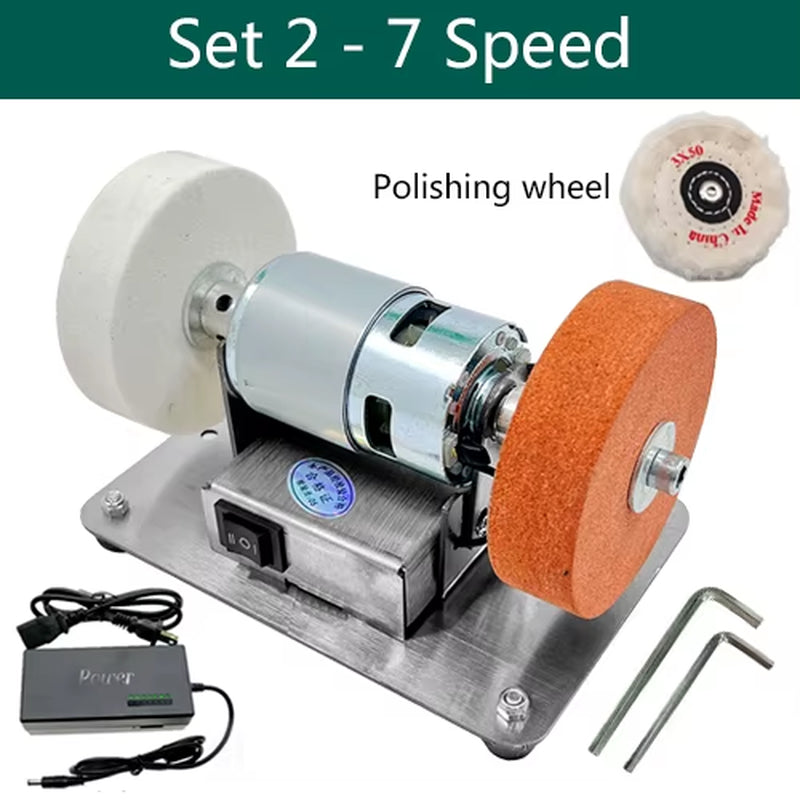 100W Dual-Function Electric Grinder with Coarse and Fine Polishing Wheels