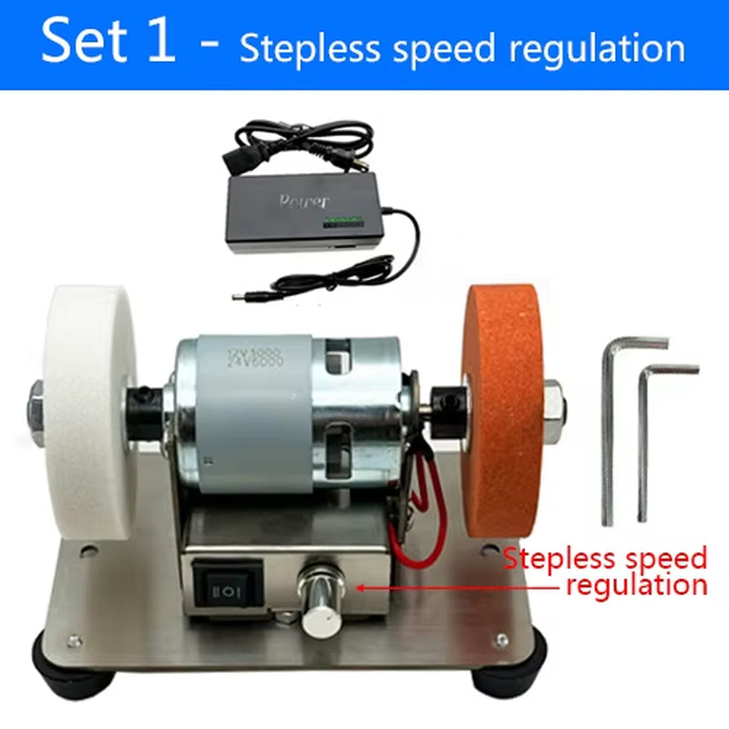 100W Dual-Function Electric Grinder with Coarse and Fine Polishing Wheels