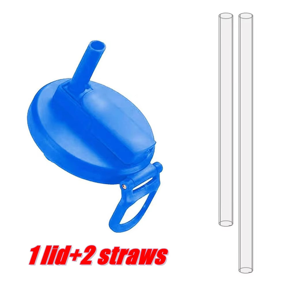 1Pcs Silicone Lid Cover with 2 Straws Reusable Soda Can Lid Portable Canned Beverages Juice Beer Straw Cap for Home Picnic