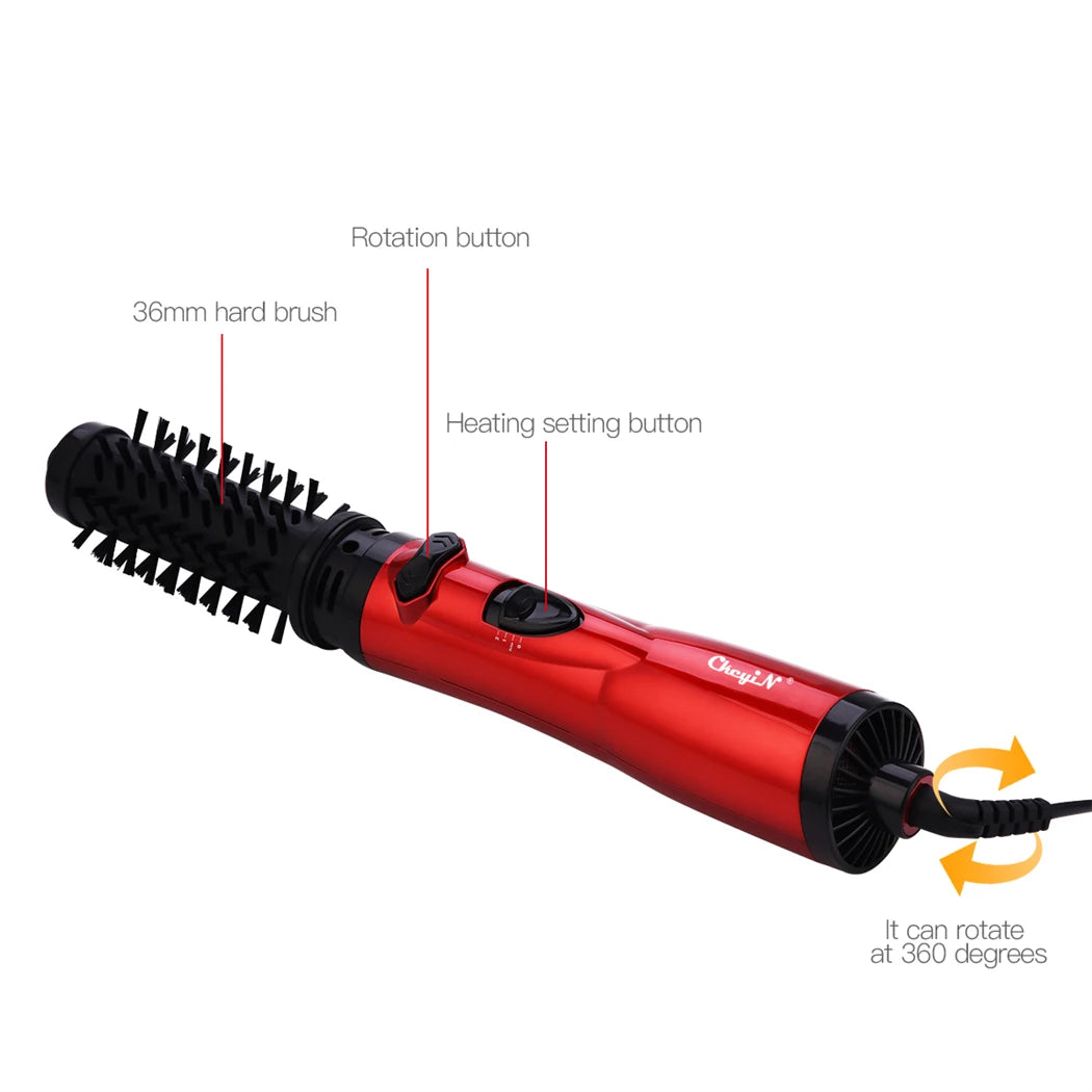 Hair Dryer Brush 2 in 1 Hot Air Spin Brush Curling Straightening Styling Auto-Rotating Ionic round Blow Dryer Volumizer