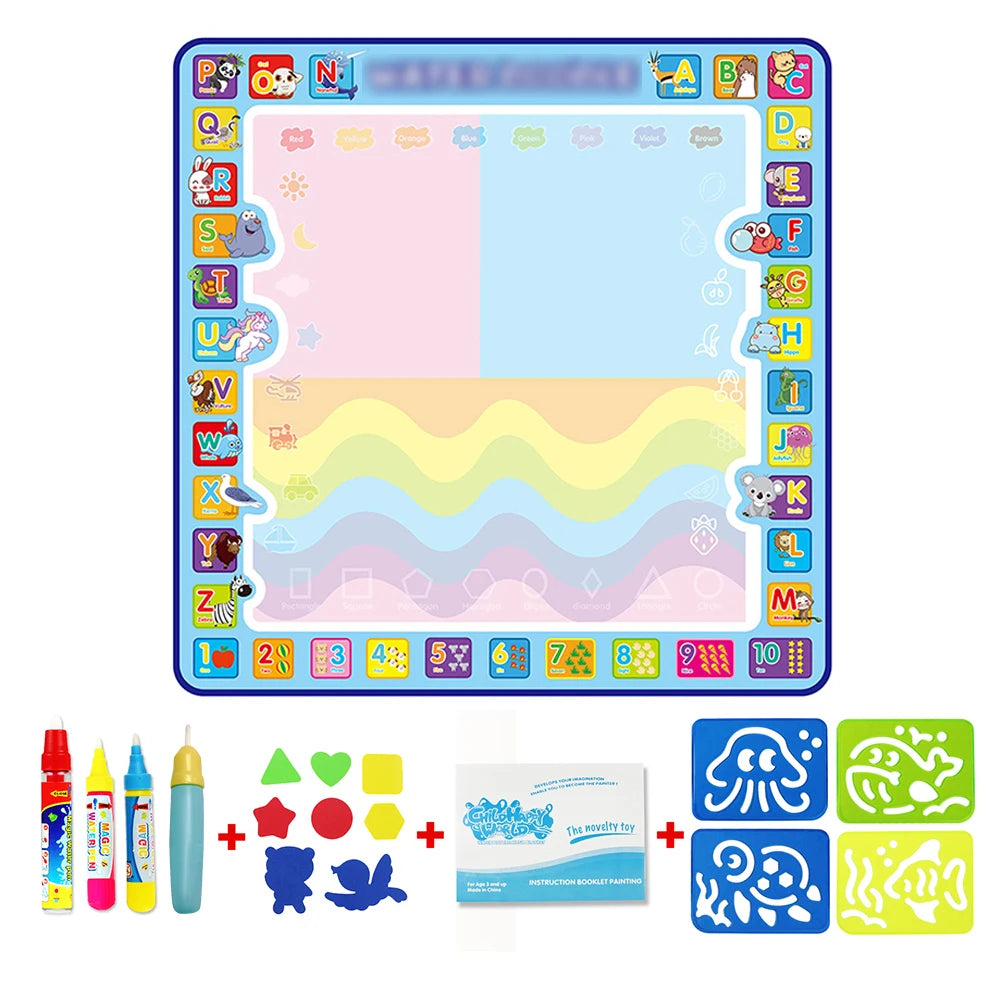 Magic Water Drawing Mat Coloring Doodle Mat with Magic Pens Montessori Toys Painting Board Educational Toys for Kids