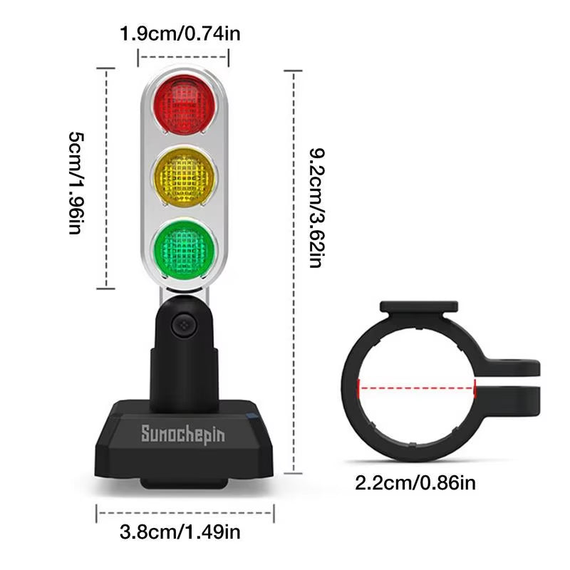 Motorcycle Traffic Light Lamp Helmet Decorate Traffic Lights Adjustable Mini Stop Warning Signal Light for Motorcycle Handlebar