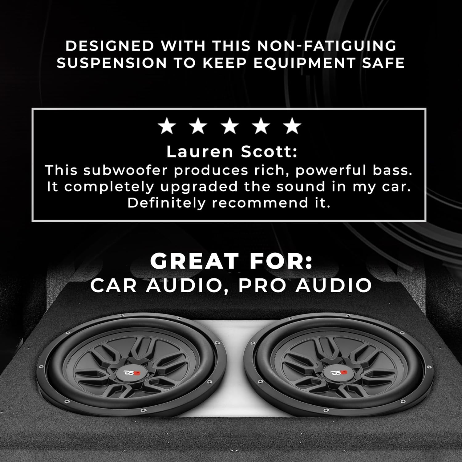 SLC-MD12 Car Subwoofer 12" 1000 Watts MAX Power Single Voice Coil 4 Ohms. Easy Mounting. Loud Bass for Vehicle Stereo Sound System - 1 Speaker