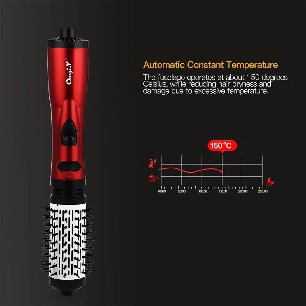 Hair Dryer Brush 2 in 1 Hot Air Spin Brush Curling Straightening Styling Auto-Rotating Ionic round Blow Dryer Volumizer